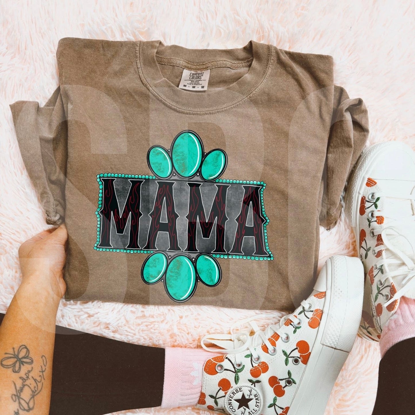 PREORDER Turquoise Mama Tee (SHIPS TO ME: 20-24 BUSINESS DAYS AFTER 5/12)