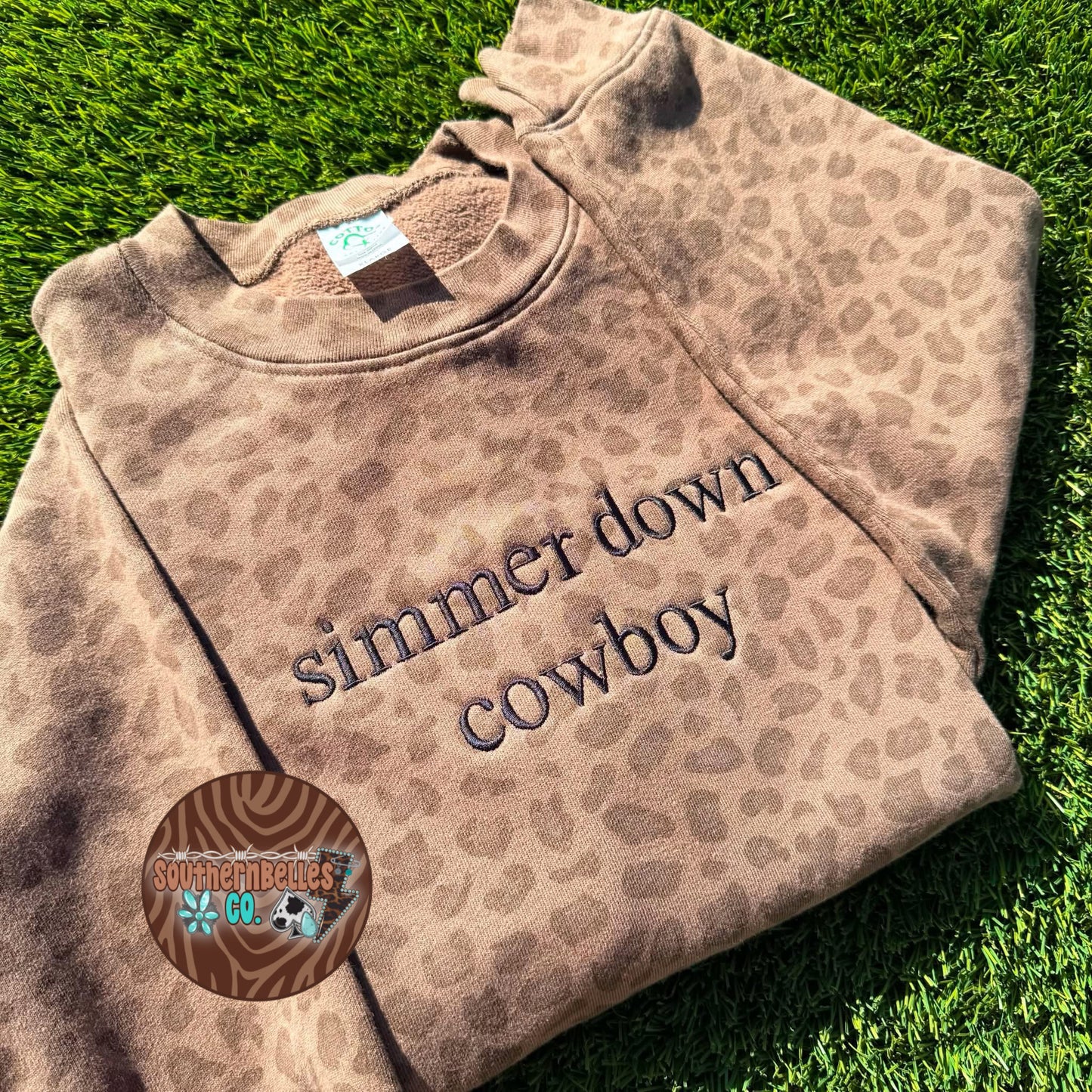 PREORDER Embroidered Simmer Down Cowboy Crewneck (SHIPS: 14-18 BUSINESS DAYS AFTER DATE ORDERED)
