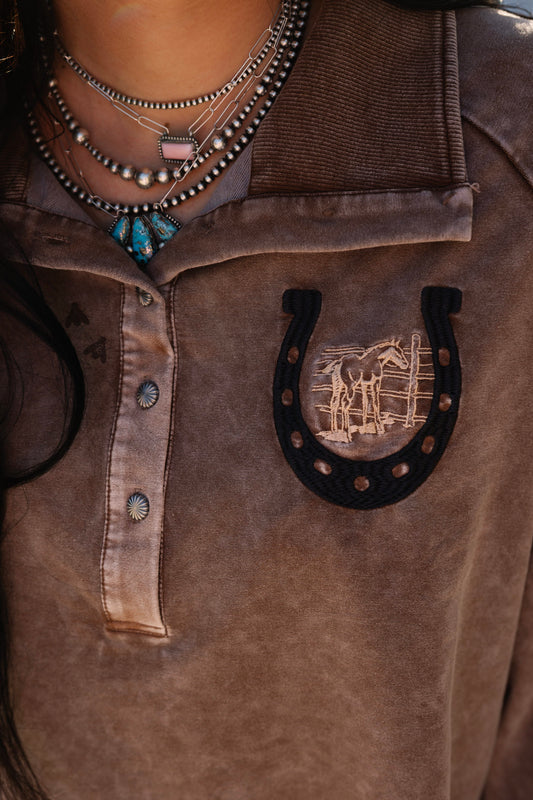 Rowel ‘Em Up Pullover *Chocolate*