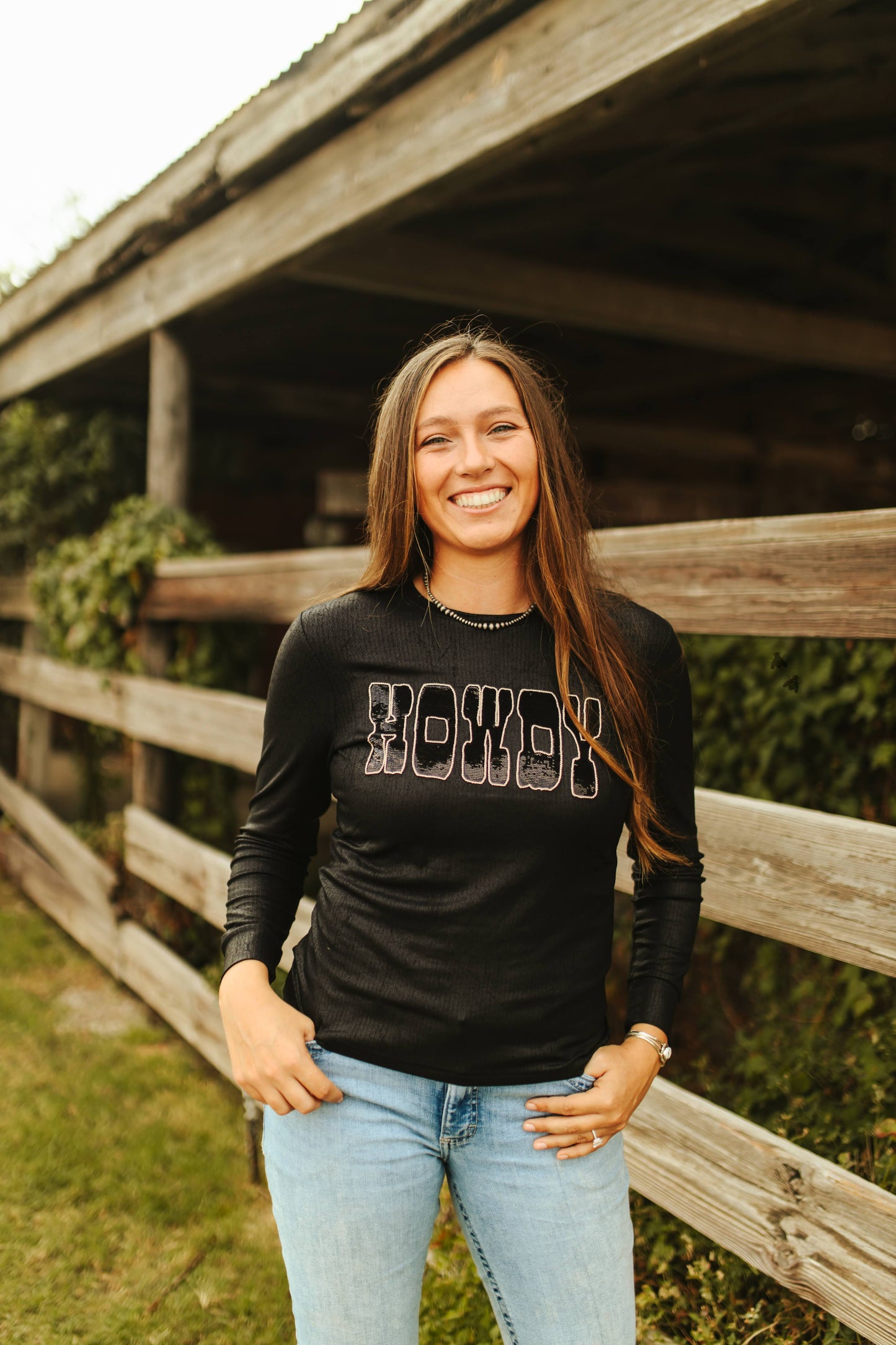 Howdy Sequins Long Sleeve