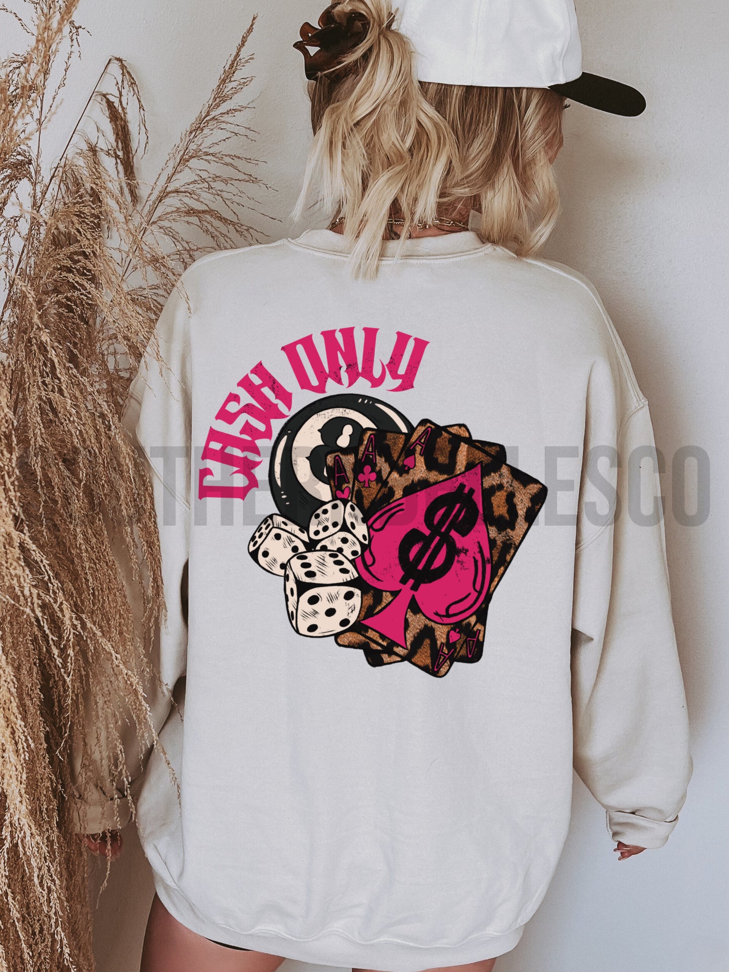 PREORDER Leopard Cash Only Crewneck (SHIPS TO ME: 20-24 BUSINESS DAYS AFTER 5/19)