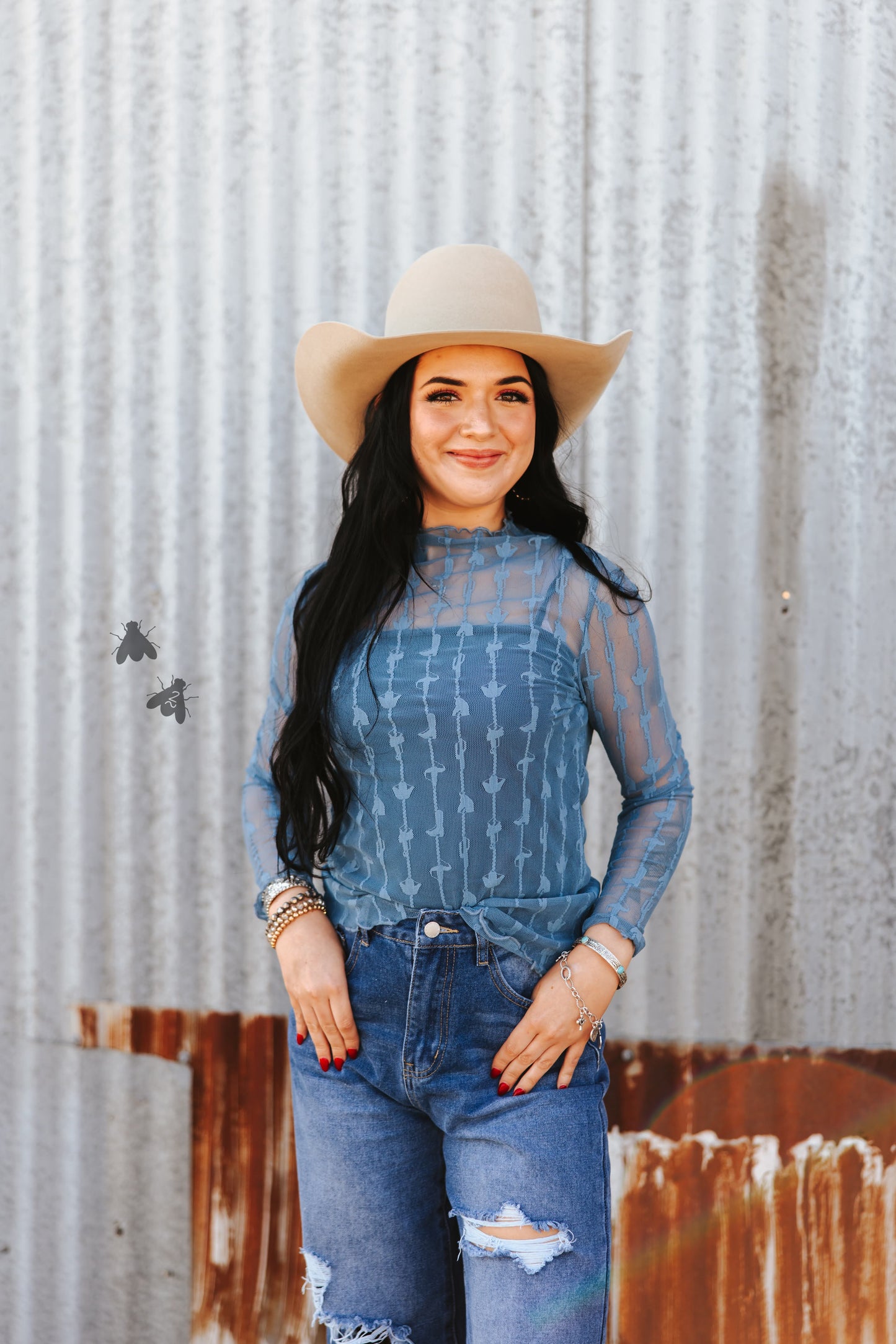Lariat Lace Long Sleeve *Denim*