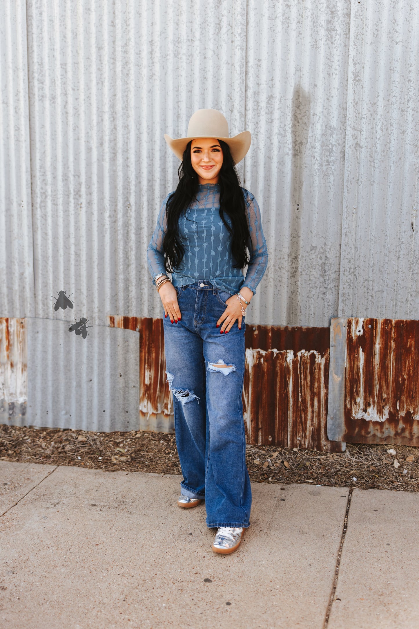 Lariat Lace Long Sleeve *Denim*