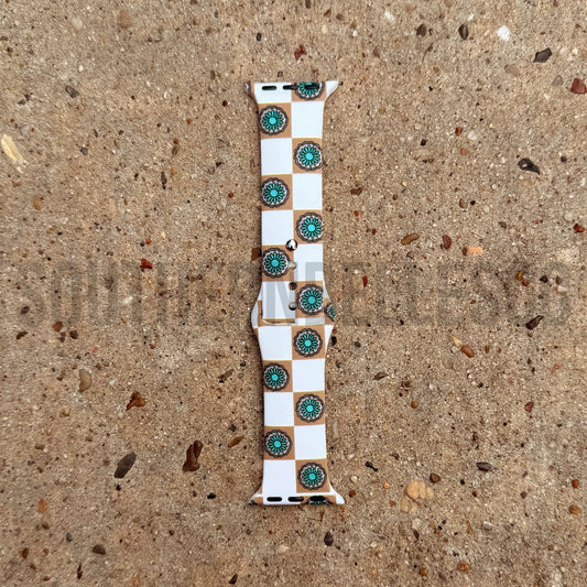 Checkered Concho Apple Watchband