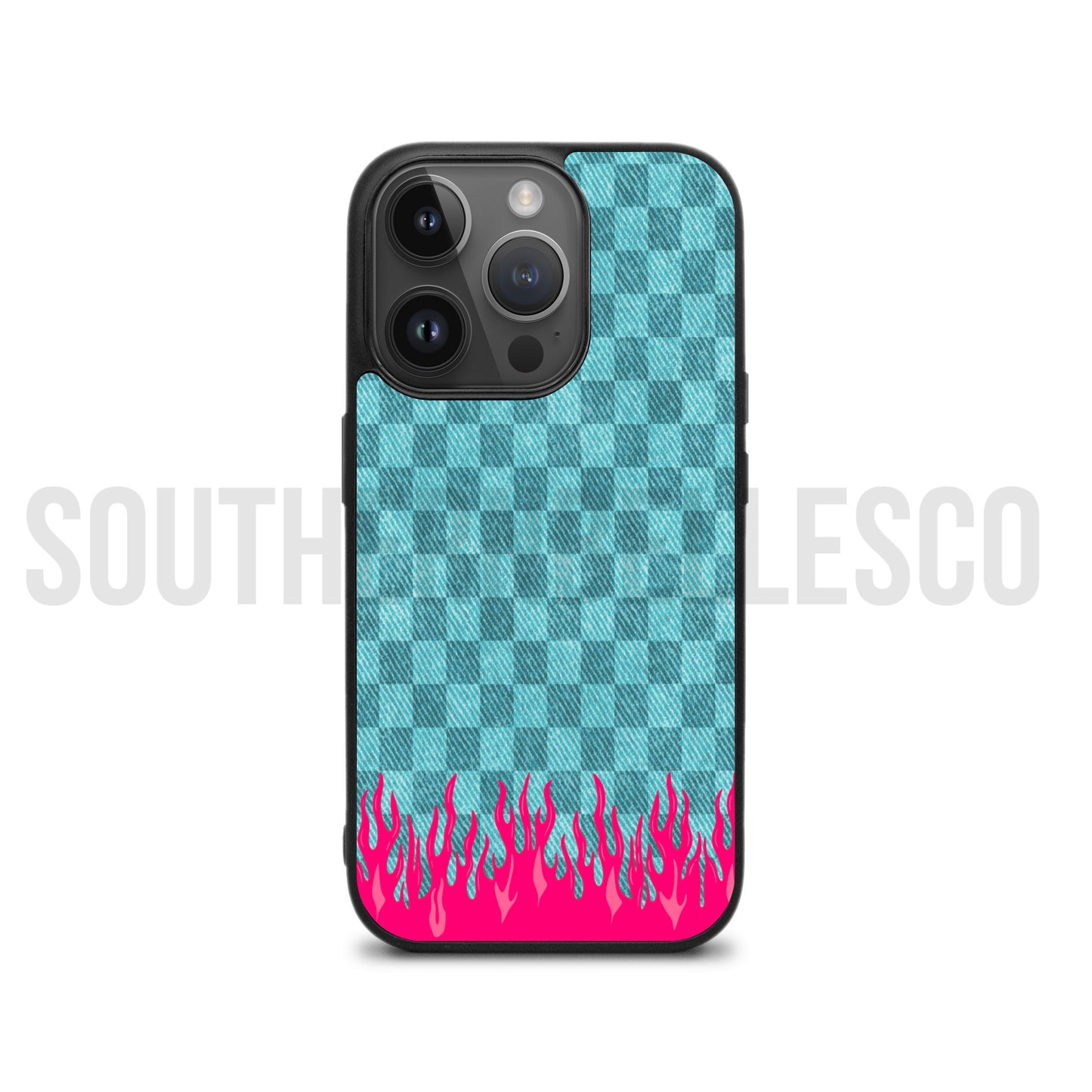 Checkered Flames Phone Case