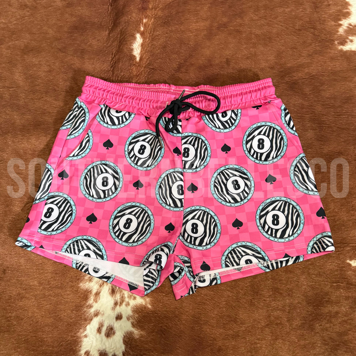 SIZE MEDIUM Zebra 8Ball Lounge Shorts