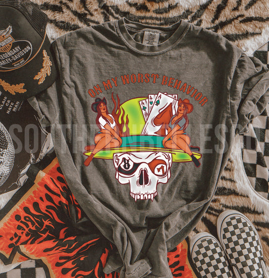 PREORDER Worst Behavior Tee *2 Colors* (SHIPS TO ME: 20-24 BUSINESS DAYS AFTER 10/30)