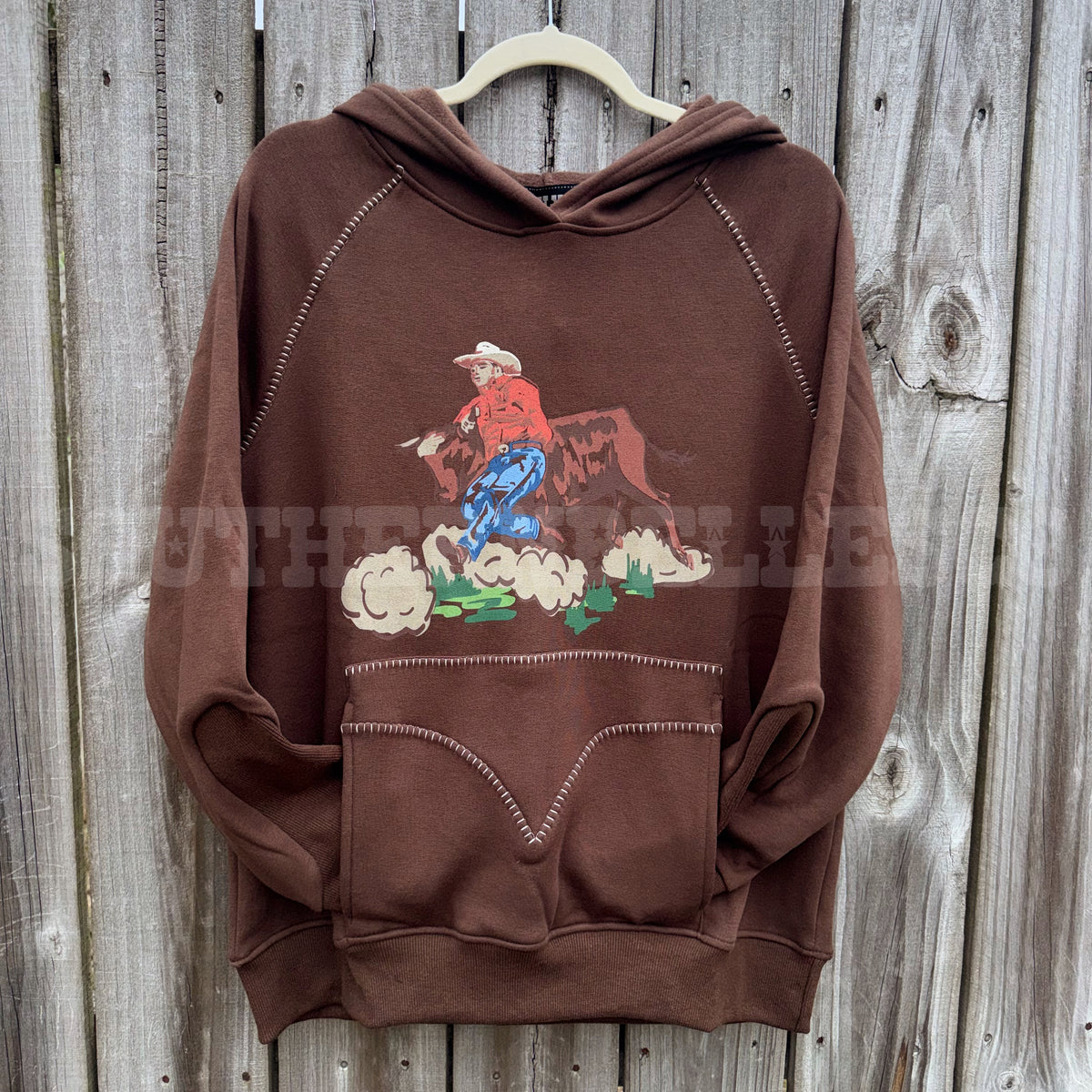 SIZE MEDIUM The Bulldogger Hoodie *Chocolate*