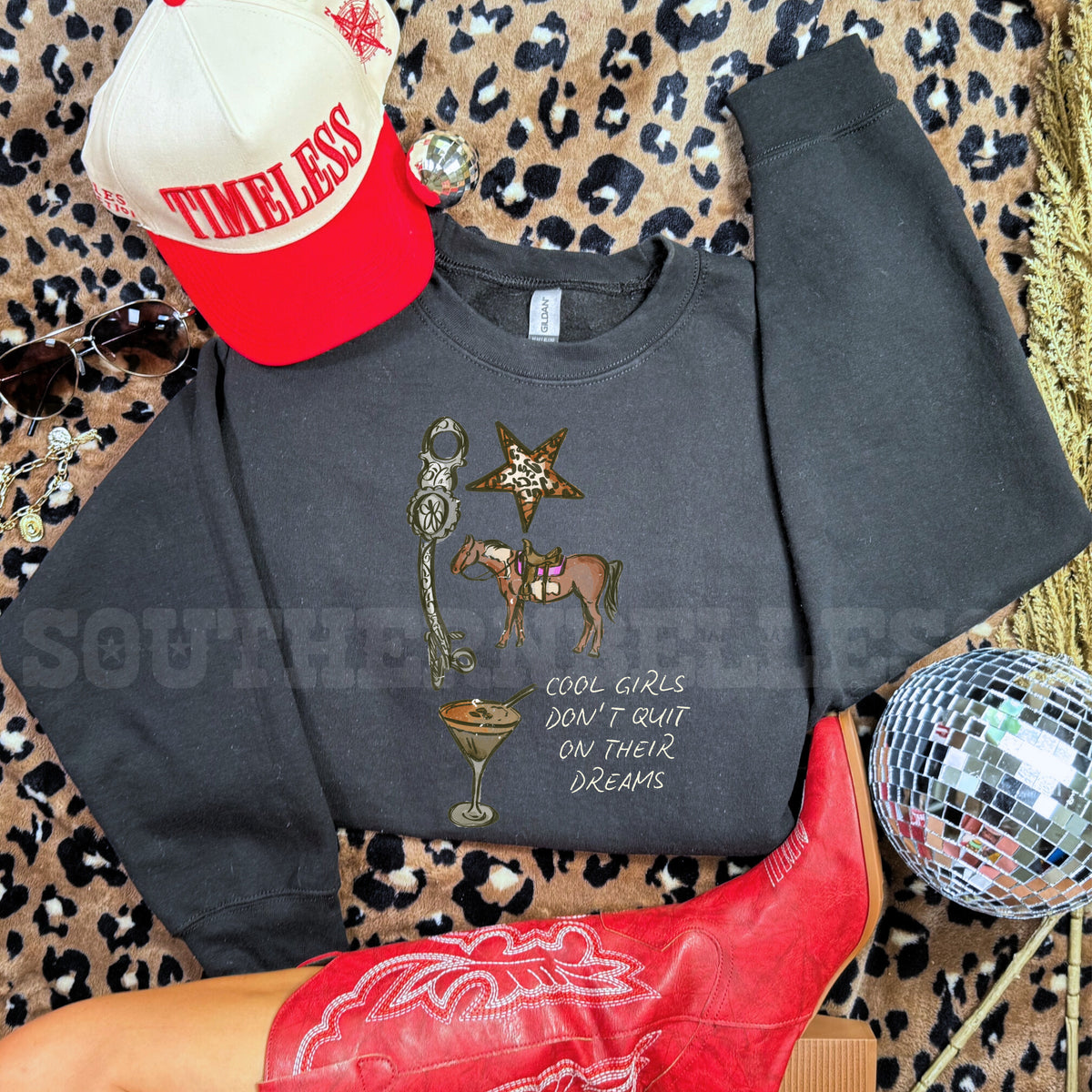 PREORDER Cool Girls Don’t Quit *White Words* Tee/Crew (SHIPS TO ME: 20-24 BUSINESS DAYS AFTER 11/05)