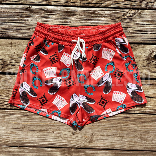 SIZE MEDIUM Cowgirl Collage Shorts