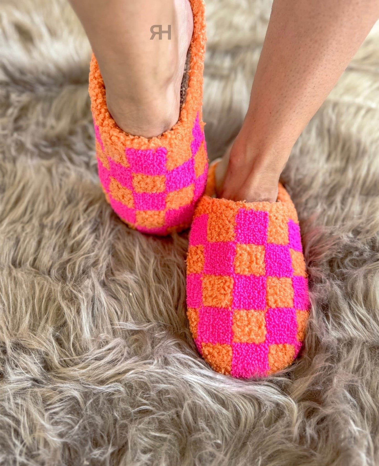 PREORDER Neon Checkered Slippers (SHIPS TO ME: MID NOVEMBER)