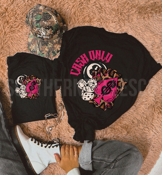PREORDER Leopard Cash Only Tee (SHIPS TO ME: 20-24 BUSINESS DAYS AFTER 5/19)