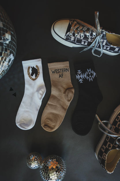 Western AF Crew Socks