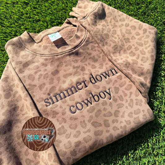 PREORDER Embroidered Simmer Down Cowboy Crewneck (SHIPS: 14-18 BUSINESS DAYS AFTER DATE ORDERED)