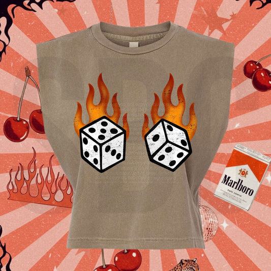 PREORDER Flaming Dice Tank *2 Colors* (SHIPS TO ME: 20-24 BUSINESS DAYS AFTER 5/19)