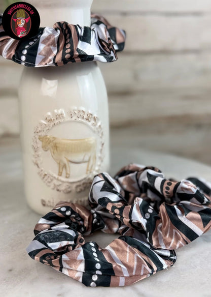 Black & Tan Aztec Scrunchie