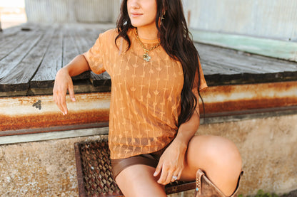 SIZE S/M Cowtown Cutesy Top *Saddle*