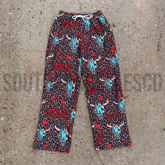 SIZE SMALL Leopard YeeHaw Wide Leg Pants