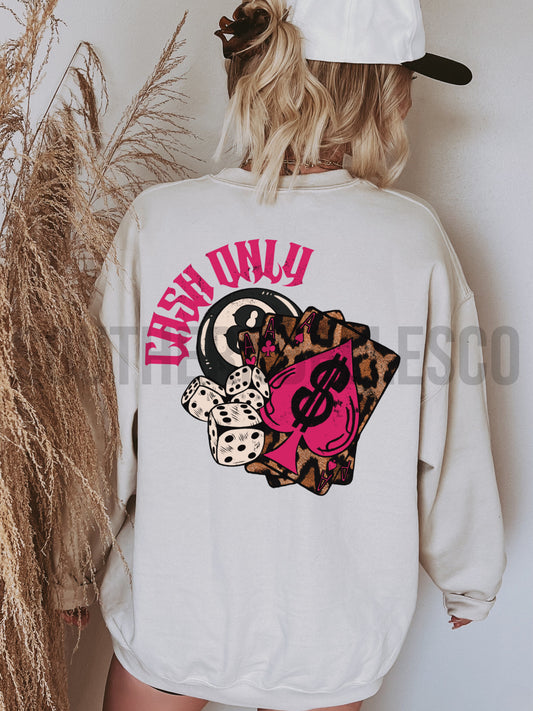 PREORDER Leopard Cash Only Crewneck (SHIPS TO ME: 20-24 BUSINESS DAYS AFTER 5/19)