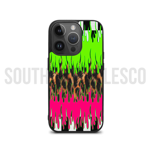 Drippy Checkered/Leopard Phone Case