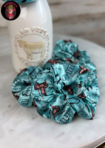 Turquoise Barrel Racer Scrunchie