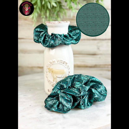 Teal Tooled Scrunchie