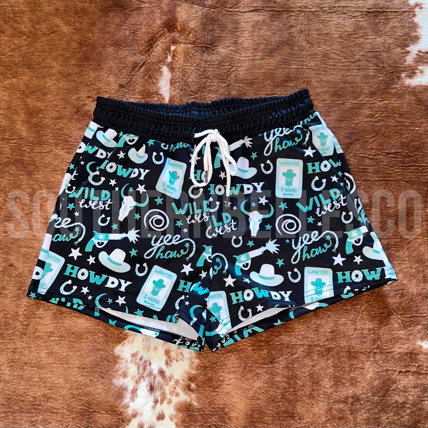 SIZE MEDIUM Wild West Collage Shorts