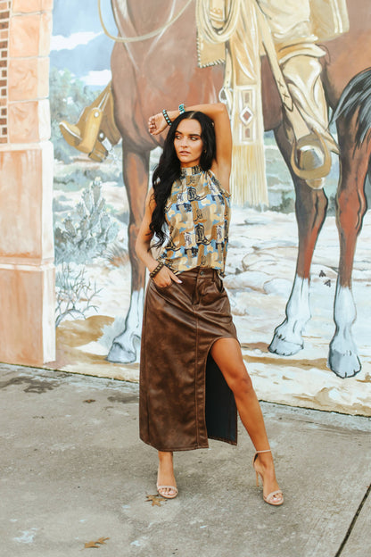 SIZE LARGE Limousine Leather Skirt