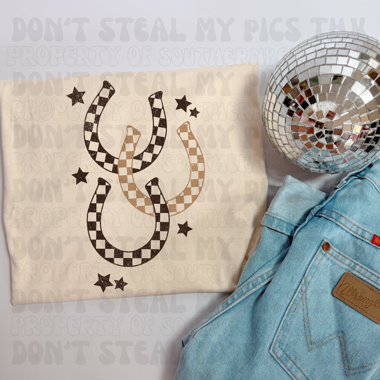 PREORDER Checkered Horseshoes Tee/Crew (SHIPS TO ME: 20-24 BUSINESS DAYS AFTER 7/31)