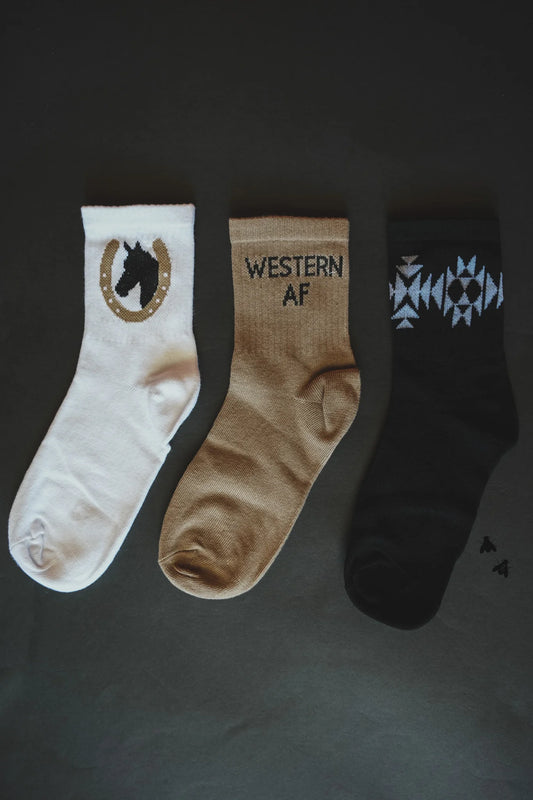 Western AF Crew Socks