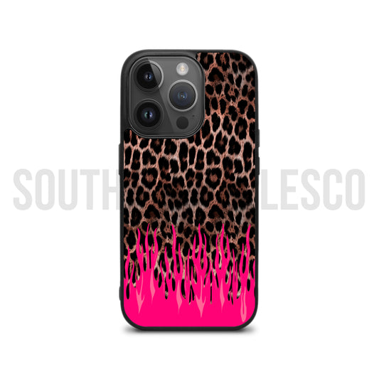 Leopard Flames Phone Case