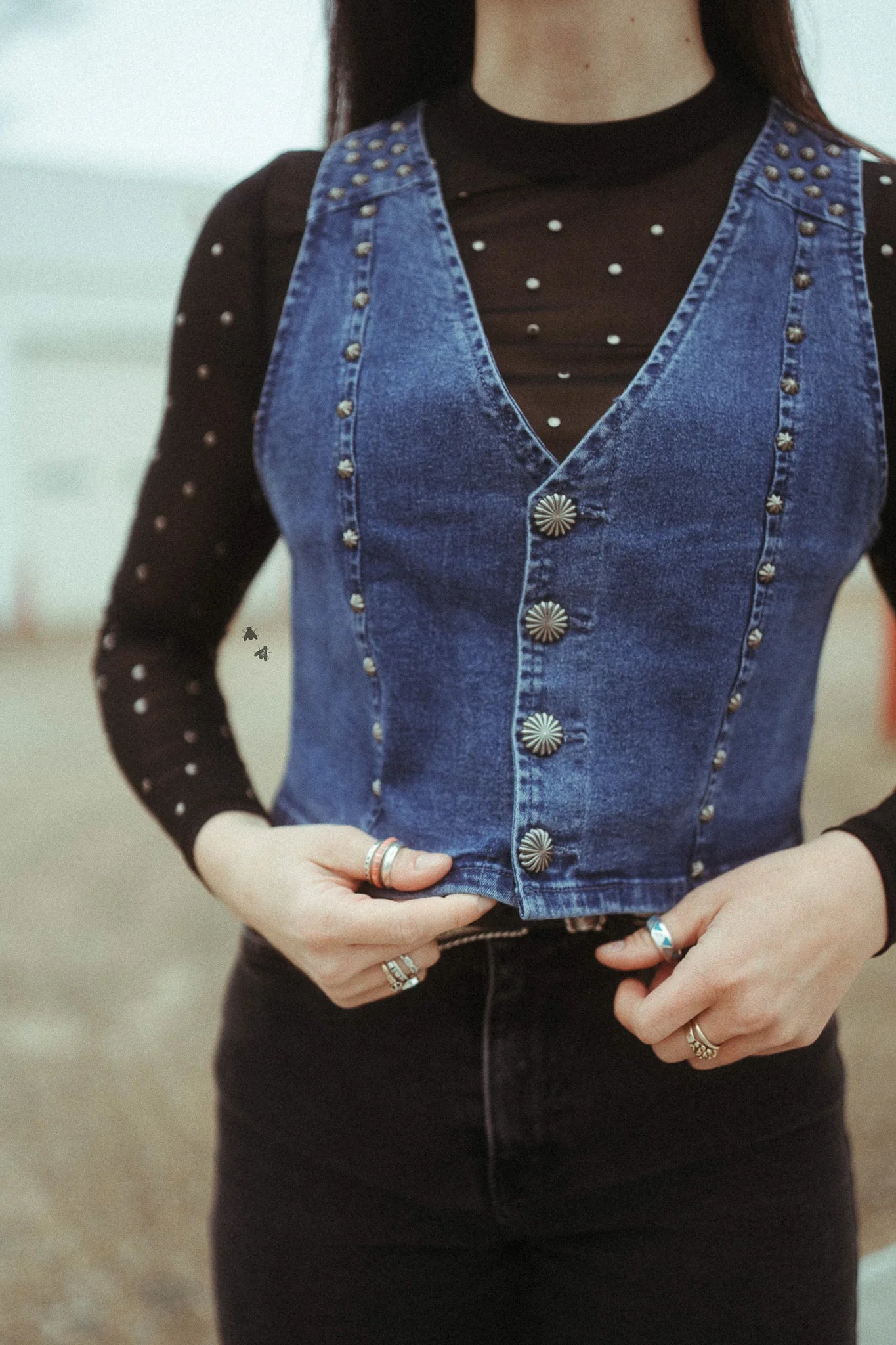 SIZE S/M Pecos Queen Denim Vest