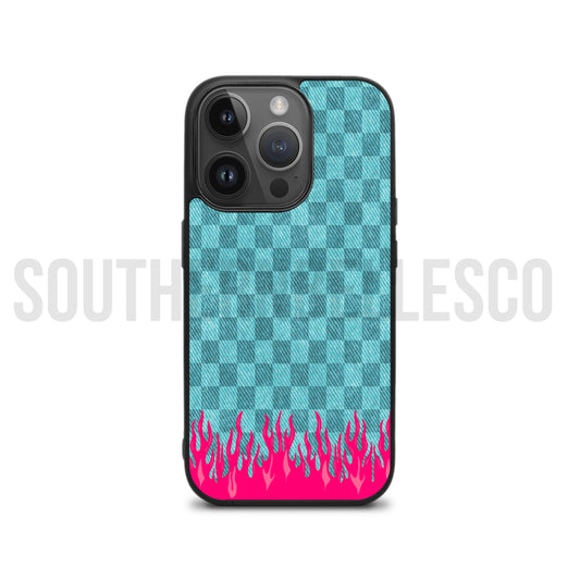 Checkered Flames Phone Case