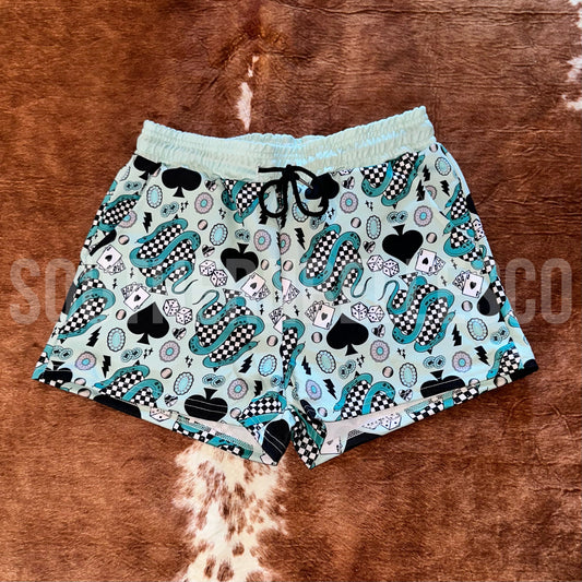 SIZE MEDIUM Spade Collage Shorts