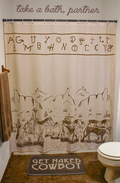 Cattle Drive Shower Curtain Set