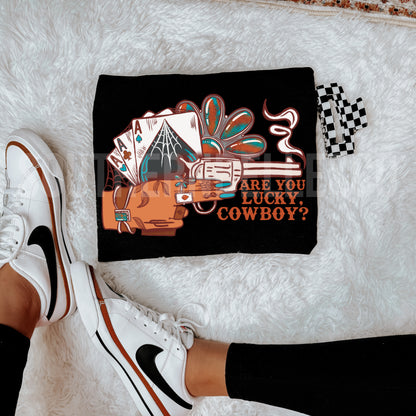PREORDER Are You Lucky Cowboy Tee *2 Colors* (SHIPS TO ME: 20-24 BUSINESS DAYS AFTER 9/12)