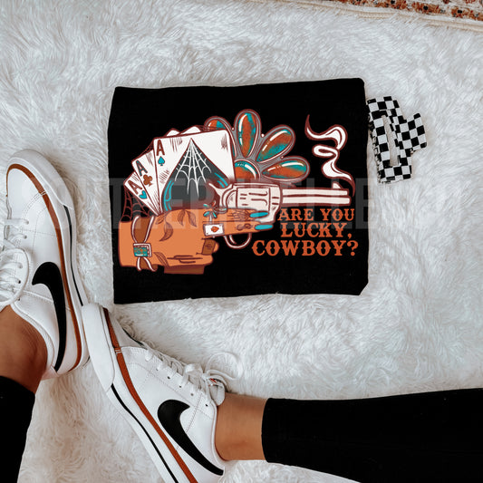 PREORDER Are You Lucky Cowboy Tee *2 Colors* (SHIPS TO ME: 20-24 BUSINESS DAYS AFTER 9/12)
