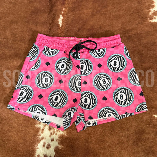 SIZE MEDIUM Zebra 8Ball Lounge Shorts