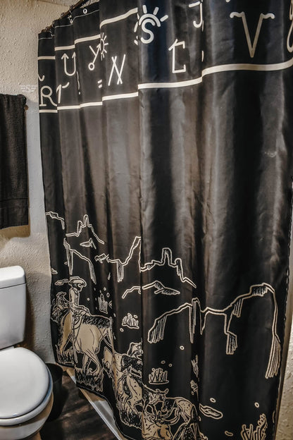 Black Cattle Drive Shower Curtain Set (SHIPS: 5-7 BUSINESS DAYS)