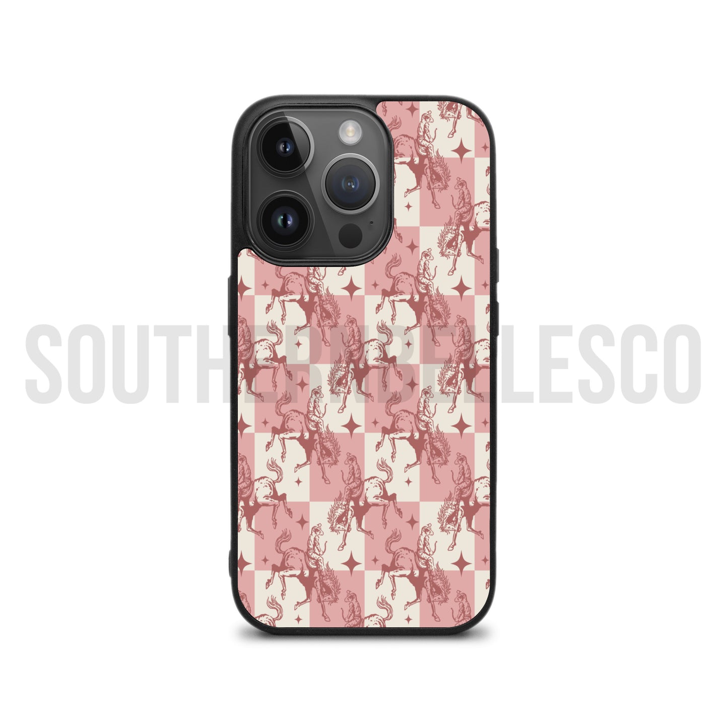 Buckin’ Cowboy Checkered Phone Case