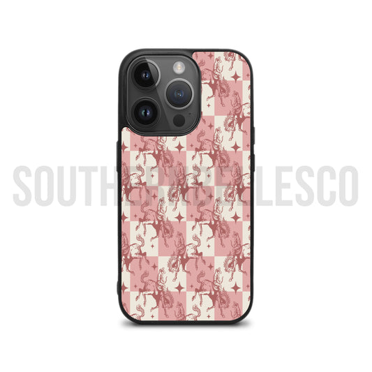 Buckin’ Cowboy Checkered Phone Case