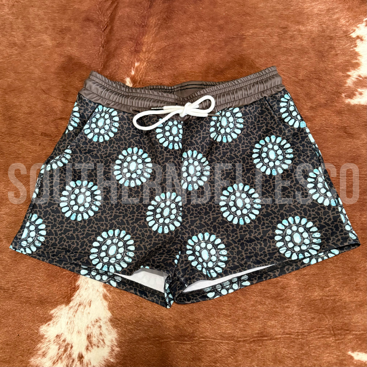 SIZE MEDIUM Leopard/Concho Lounge Shorts