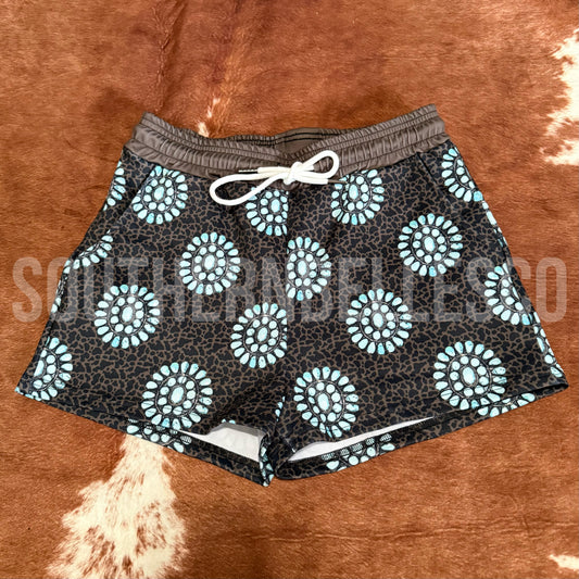 SIZE MEDIUM Leopard/Concho Lounge Shorts