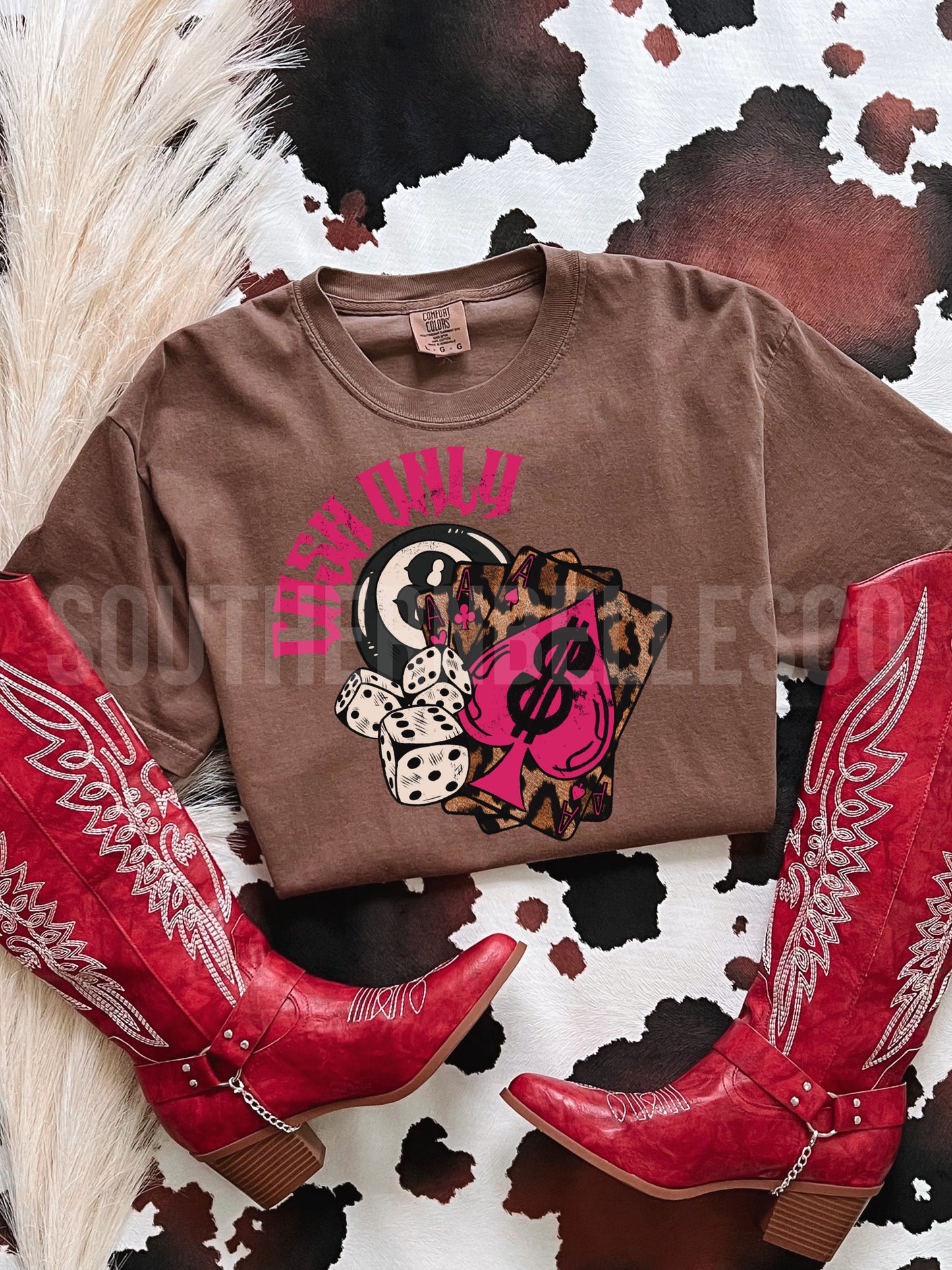 PREORDER Leopard Cash Only Tee (SHIPS TO ME: 20-24 BUSINESS DAYS AFTER 5/19)