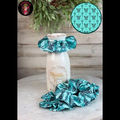 Turquoise Highland Scrunchie
