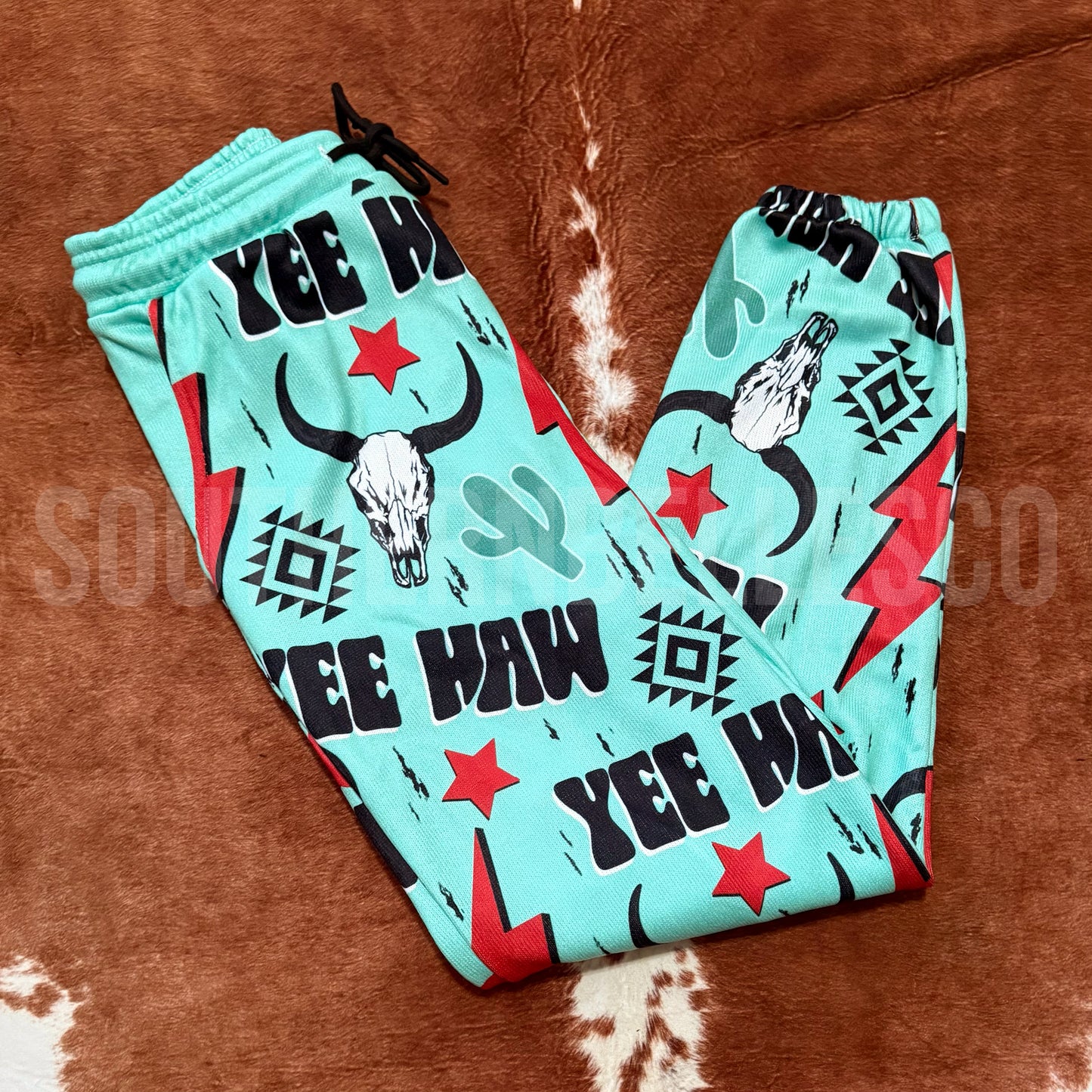 SIZE SMALL Yeehaw Cow Skull Sweats