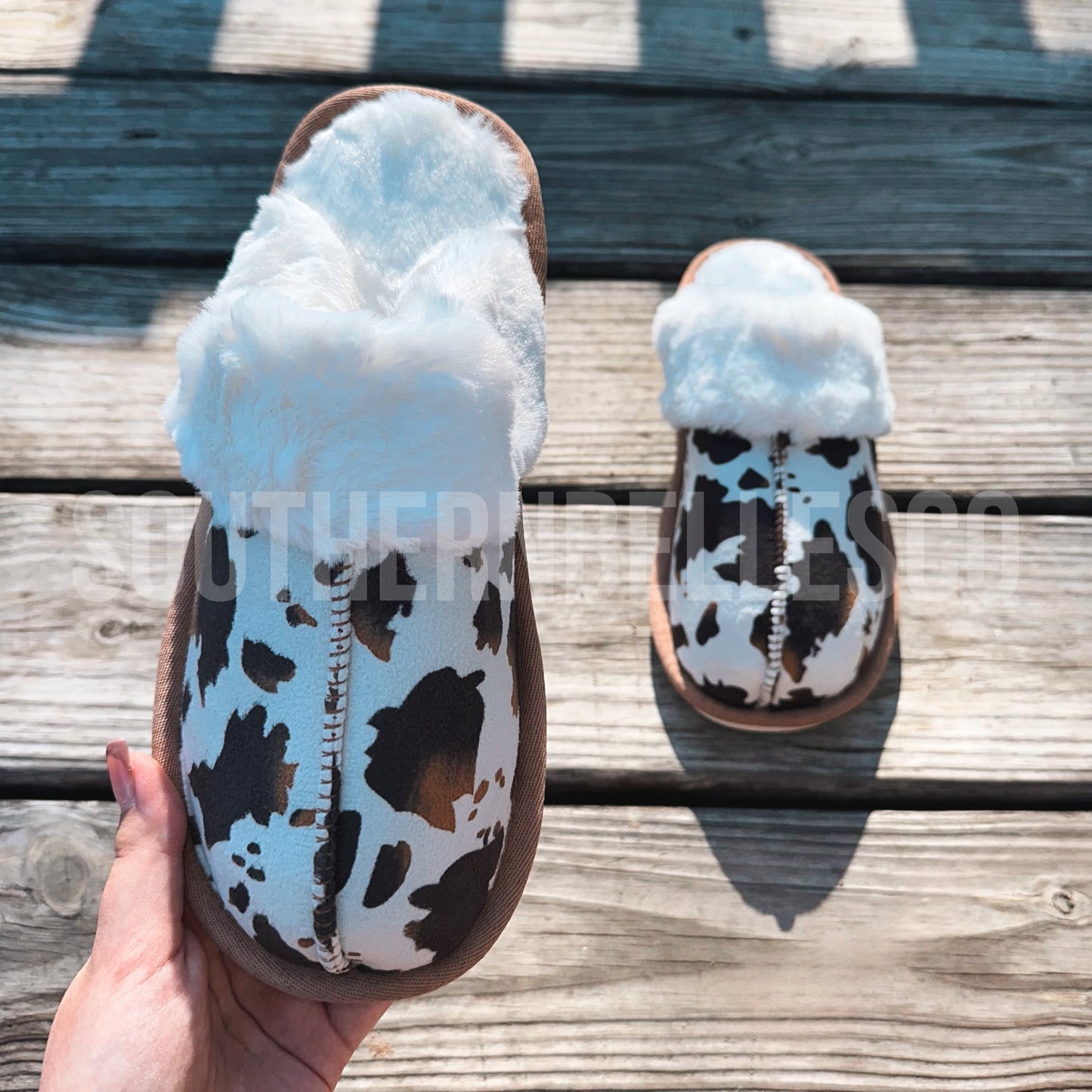 Cow Print Slippers