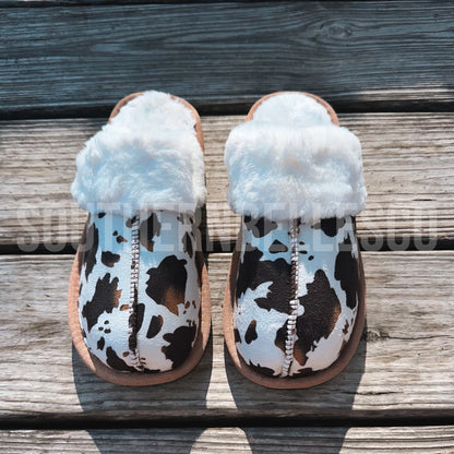 Cow Print Slippers