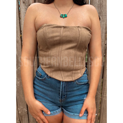 Bluegrass Suede Corset Top