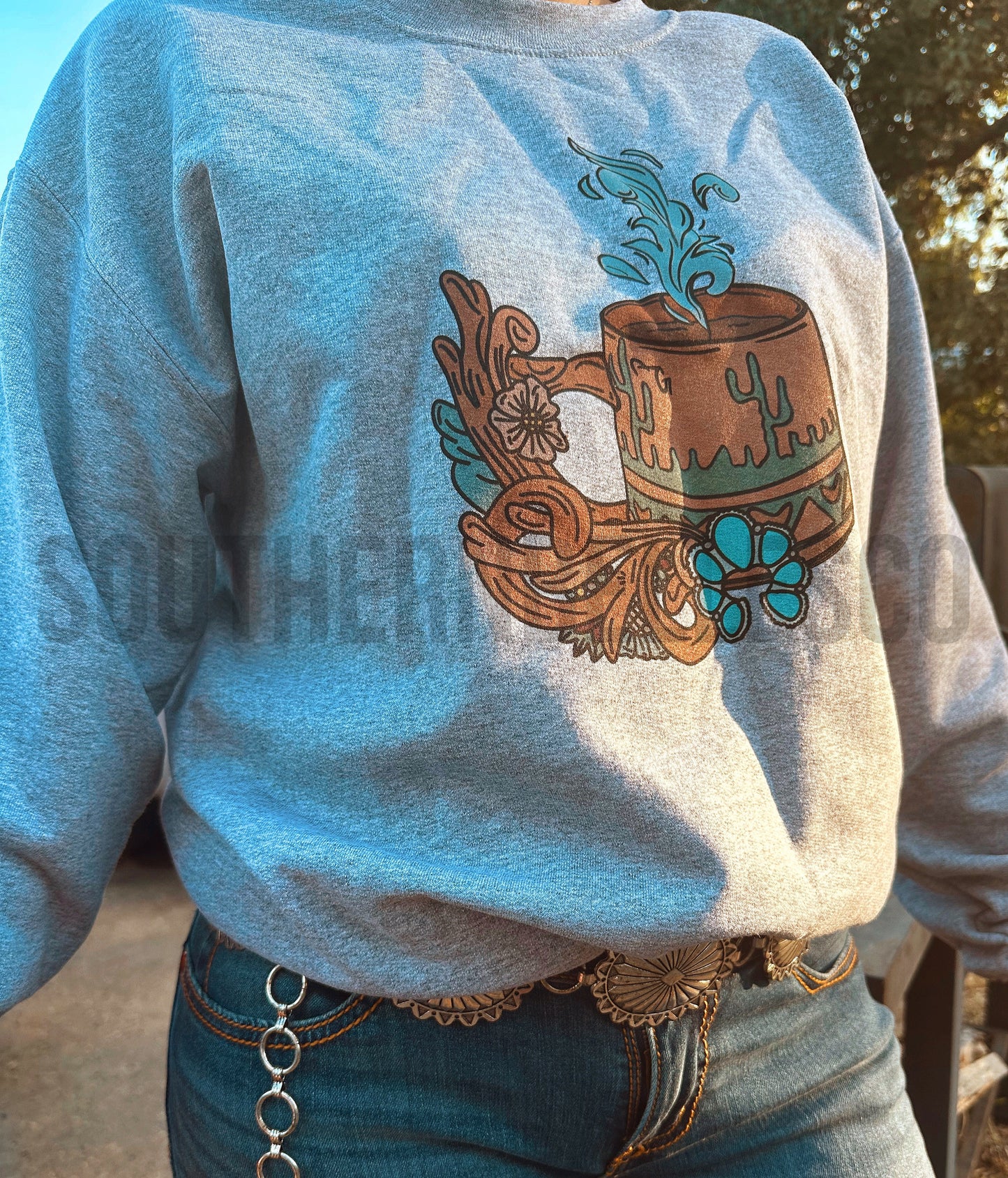 SIZE SMALL Cowgirl Coffee Pullover